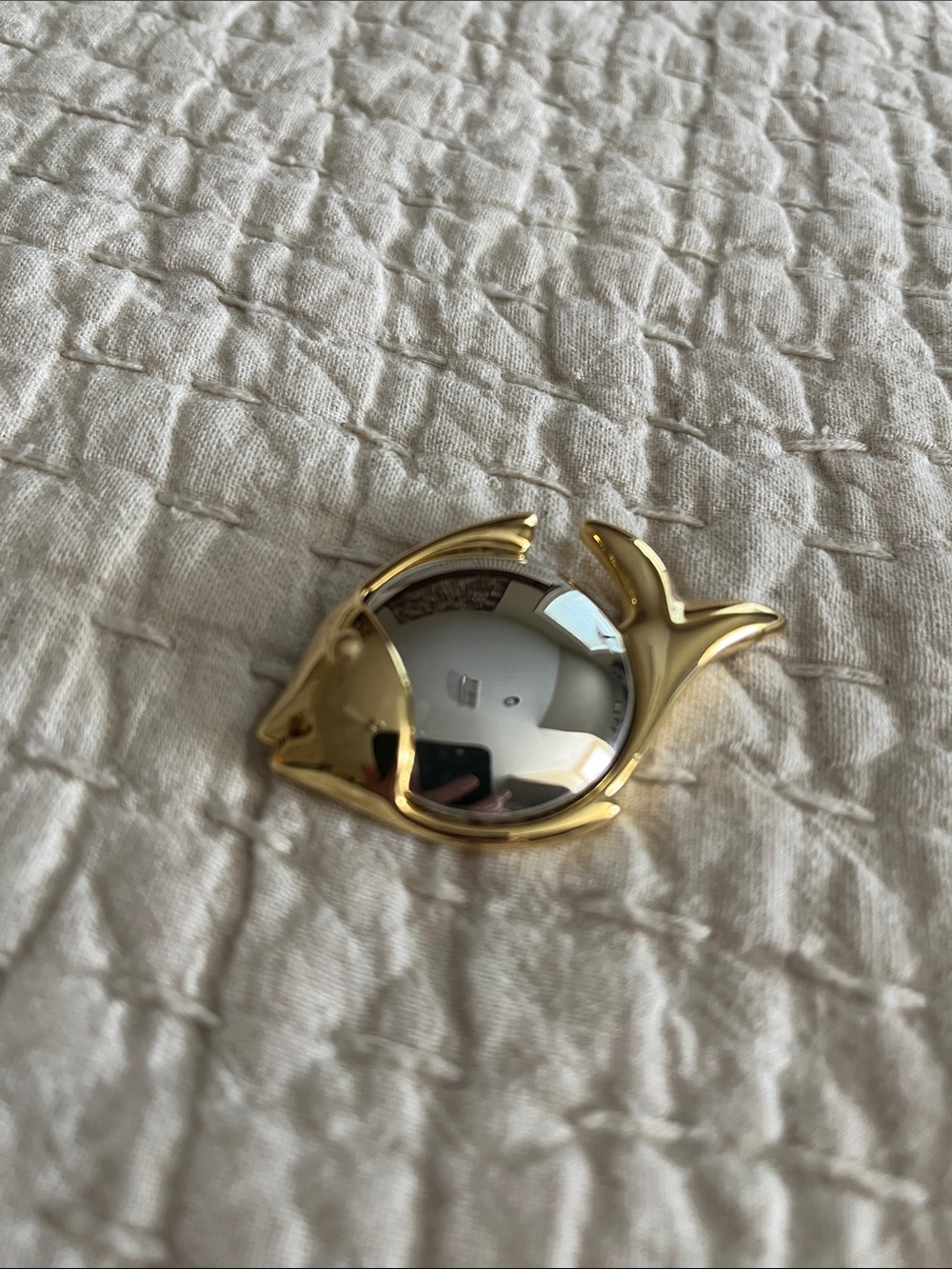 Gold Fish-Shaped Brooch